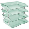Acrimet Facility 4 Tier Letter Tray Side Load Clear Green