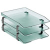 Acrimet Traditional Letter Tray 3 Tier Front Load Clear Green