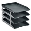 Acrimet Traditional Letter Tray 4 Tier Front Load Black