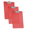 Acrimet Clipboard Letter Size Plastic Low Profile Clip Clear Red 134