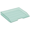 Letter Tray Stackable Side Load Single Clear Green