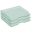 Acrimet Stackable Letter Tray 3 Tier Side Load Clear Green