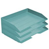 Acrimet Stackable Letter Tray 3 Tier Side Load Solid Green