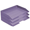 Acrimet Stackable Letter Tray 3 Tier Side Load Solid Purple