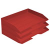 Acrimet Stackable Letter Tray 3 Tier Side Load Solid Red