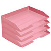 Acrimet Stackable Letter Tray 4 Tier Side Load Solid Pink
