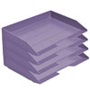 Acrimet Stackable Letter Tray 4 Tier Side Load Solid Purple