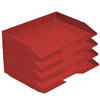 Acrimet Stackable Letter Tray 4 Tier Side Load Solid Red