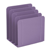 Desk Metal File Sorter 4 Sections Purple