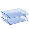 Acrimet Facility 2 Tier Letter Tray Side Load Clear Blue