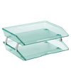 Acrimet Facility 2 Tier Letter Tray Side Load Clear Green