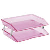 Acrimet Facility 2 Tier Letter Tray Side Load Clear Pink