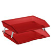 Acrimet Facility 2 Tier Letter Tray Side Load Clear Red