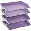 Acrimet Facility 4 Tier Letter Tray Side Load Solid Purple