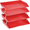 Acrimet Facility 4 Tier Letter Tray Side Load Solid Red