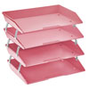 Acrimet Facility 4 Tier Letter Tray Side Load Solid Pink