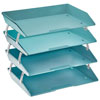Acrimet Facility 4 Tier Letter Tray Side Load Solid Green