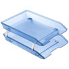 Acrimet Facility 2 Tier Letter Tray Front Load Clear Blue