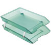 Acrimet Facility 2 Tier Letter Tray Front Load Clear Green