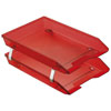 Acrimet Facility 2 Tier Letter Tray Front Load Clear Red