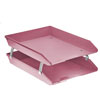 Acrimet Facility 2 Tier Letter Tray Front Load Solid Pink