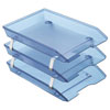 Acrimet Facility 3 Tier Letter Tray Front Load Clear Blue