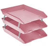Acrimet Facility 3 Tier Letter Tray Front Load Solid Pink