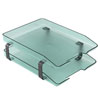 Acrimet Traditional Letter Tray 2 Tier Front Load Clear Green