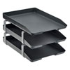 Acrimet Traditional Letter Tray 3 Tier Front Load Black