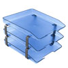 Acrimet Traditional Letter Tray 3 Tier Front Load Clear Blue