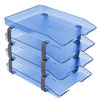 Acrimet Traditional Letter Tray 4 Tier Front Load Clear Blue