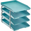 Acrimet Traditional Letter Tray 4 Tier Front Load Solid Green