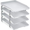 Acrimet Traditional Letter Tray 4 Tier Front Load White