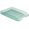 Letter Tray Stackable Front Lod Clear Green