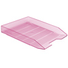 Letter Tray Stackable Front Load Clear Pink