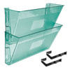 Acrimet 2 Pockets Wall Mount File Holder Clear Green Color