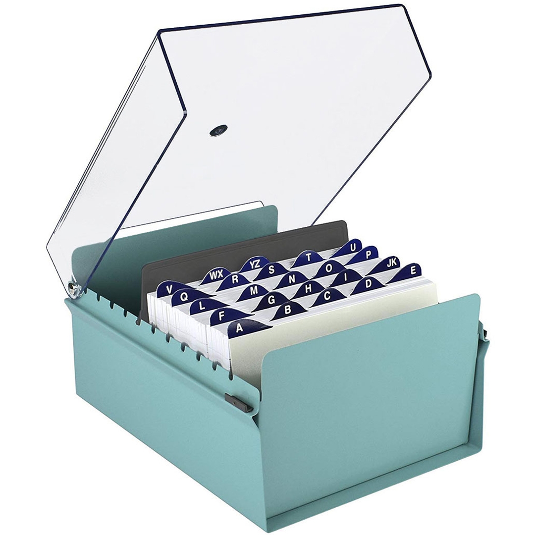 Acrimet 6 x 9 Card File Holder Organizer Metal (AZ Index Cards and