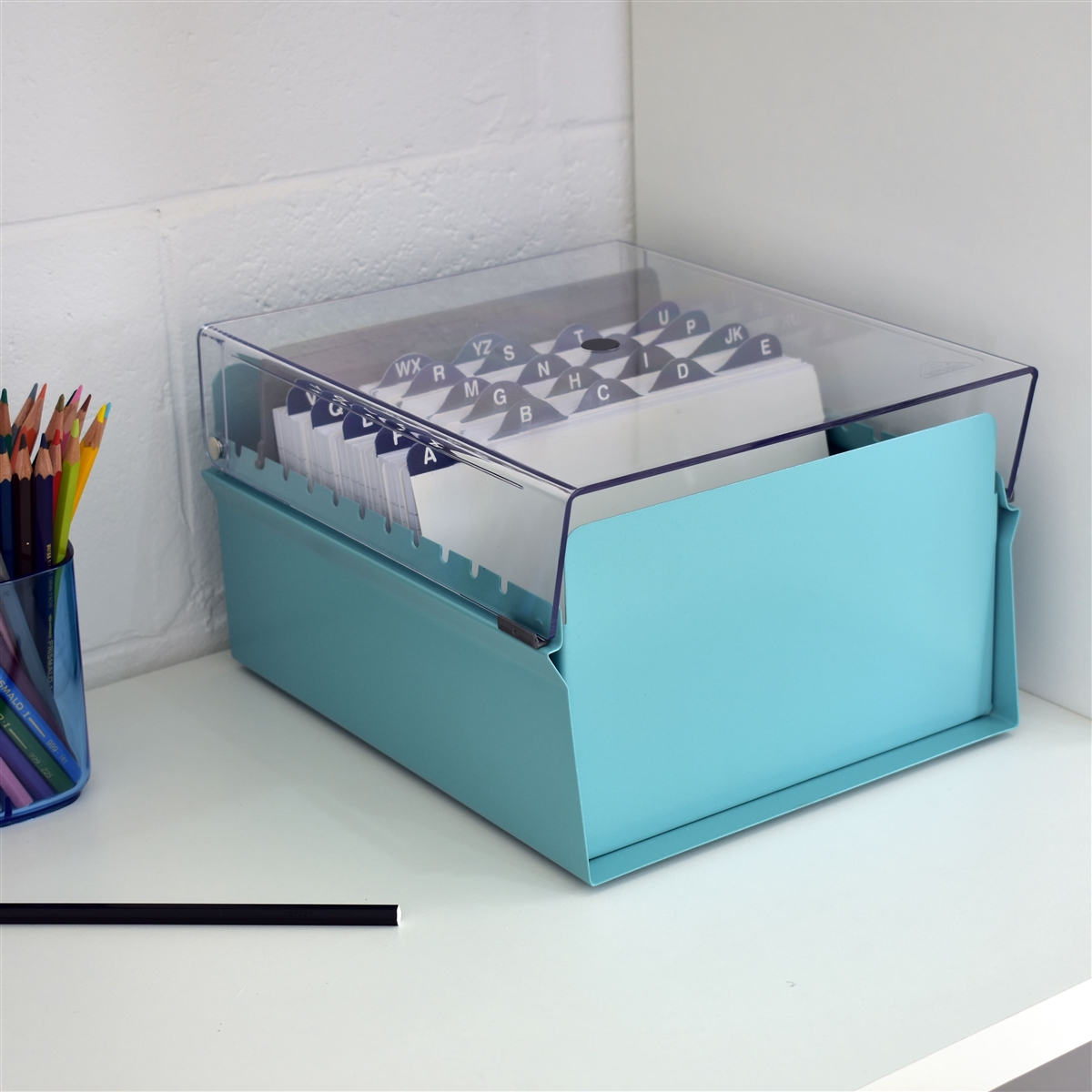 Acrimet 6 x 9 Card File Holder Organizer Metal (AZ Index Cards and
