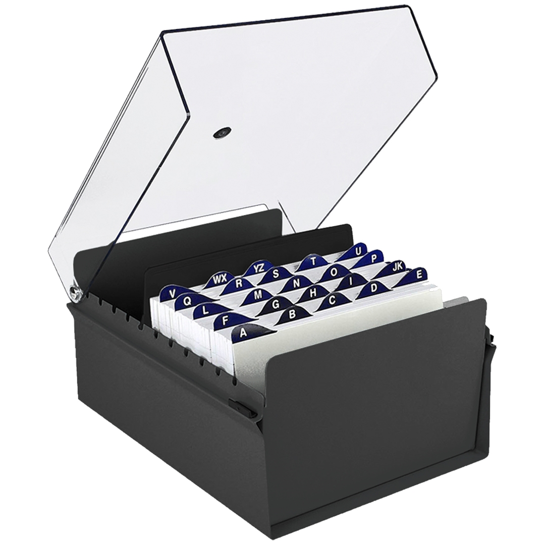 Acrimet 6 x 9 Card File Holder Organizer Metal (AZ Index Cards and