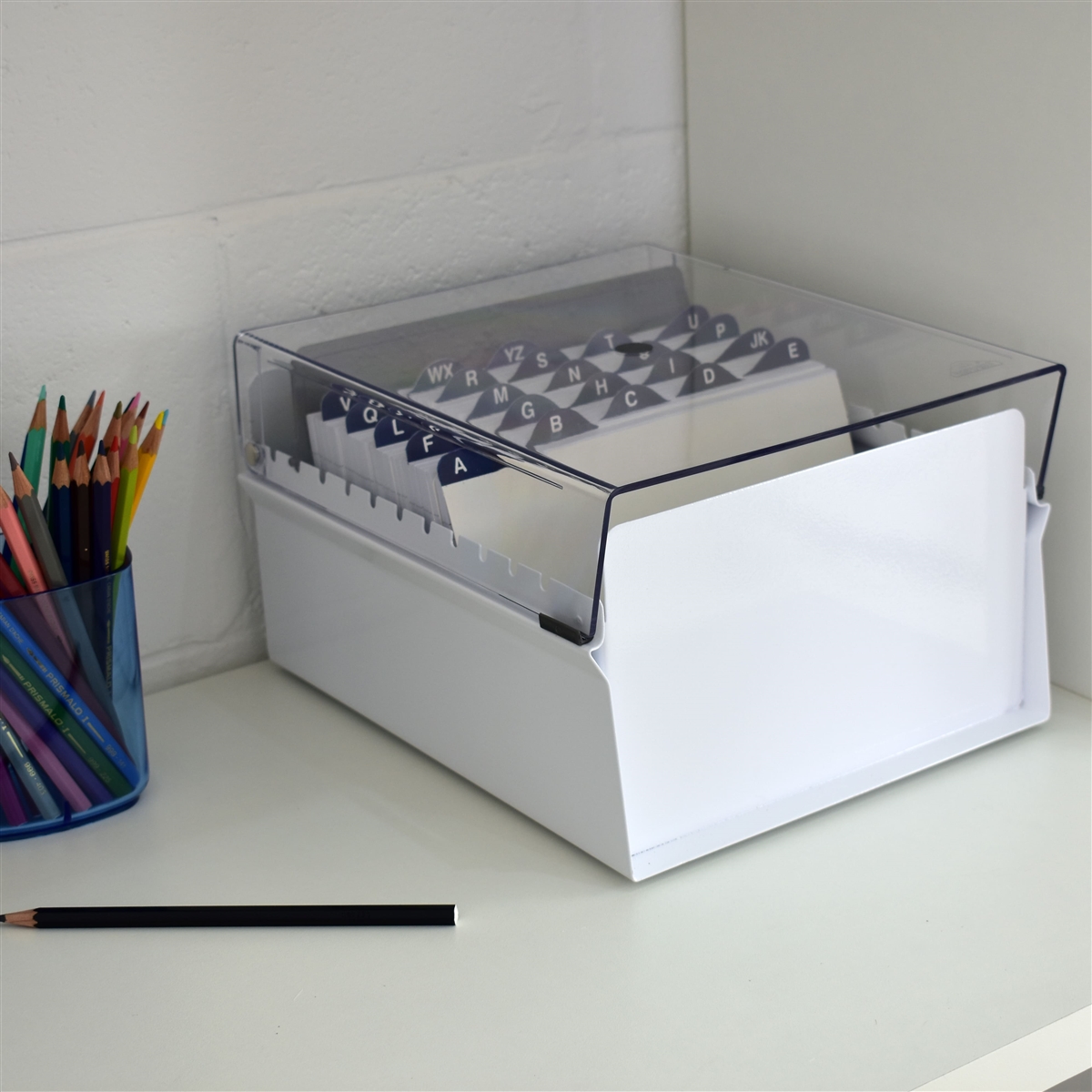 Acrimet 6 x 9 Card File Holder Organizer Metal (AZ Index Cards and